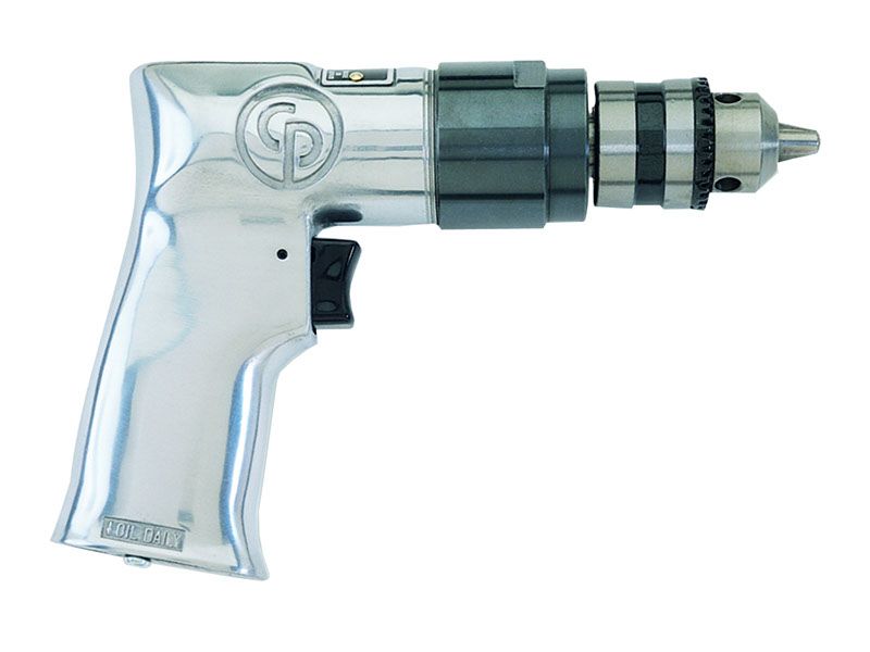 Chicago Pneumatic CP785 - Air Power Drill, 3/8 Inch (10 mm), Keyed Chuck, Aluminum Housing, Pistol Handle, 0.5 HP / 370 W, Stall Torque 3.1 ft. lbf / 4.2 NM, 2400 RPM, Power Tools & Home Improvement