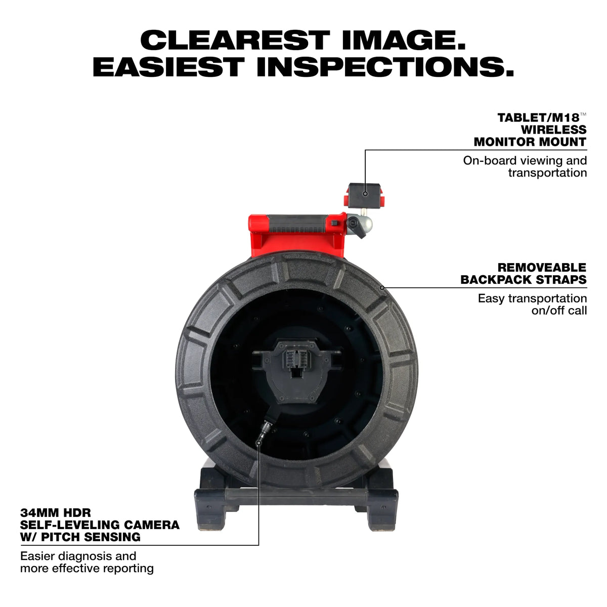 Milwaukee 120’ Mid-Stiff Modular Pipeline Inspection Reel