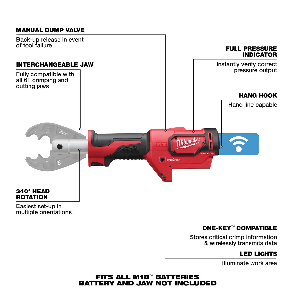 Milwaukee M18™ FORCE LOGIC™ 6T Crimper (Tool Only)