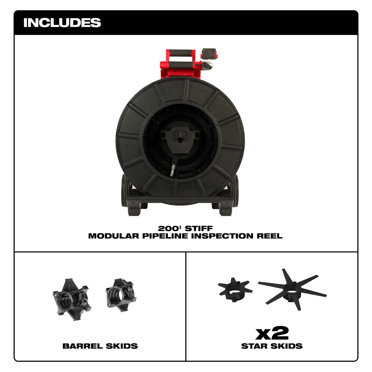 Milwaukee 200’ Stiff Modular Pipeline Inspection Reel