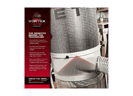 DC - 1100VX - BK Dust Collector, 1.5HP 1PH 115/230V, 30 - Micron Bag Filter Kit - AAA Industrial Supply