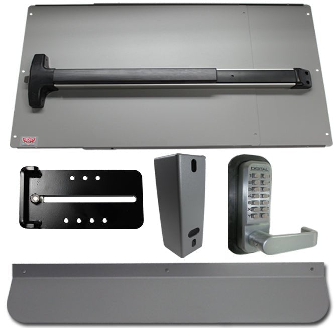 Detex PS - 62 Security Kit Panic Bar and Panic Shield With Detex V - 40 Panic Bar - AAA Industrial Supply