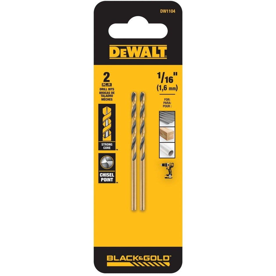 Dewalt 1/16In Drill Bit (2 Pk) Dw1104 - AAA Industrial Supply