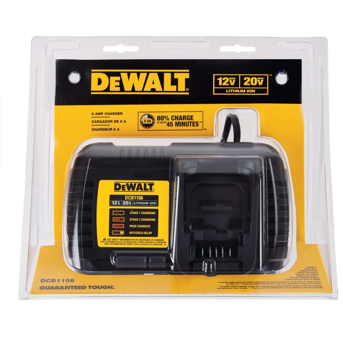 Dewalt 12V Max*/20V Max*/Flexvolt 6 Amp Charger - AAA Industrial Supply