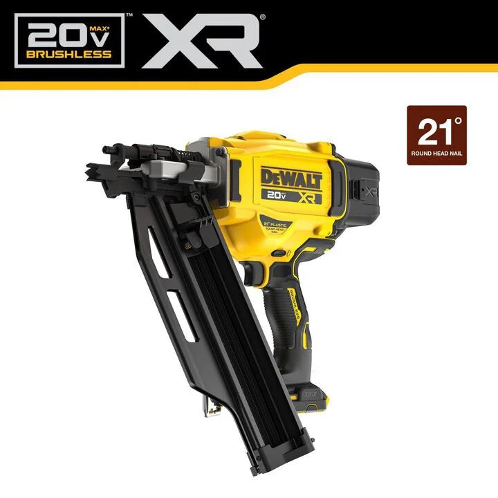 DEWALT 20V MAX Brushless 21 Degree Plastic Framing Nailer (Bare Tool)