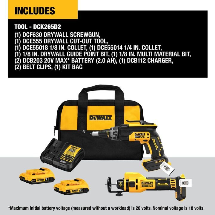 DEWALT 20V MAX XR 2 Tool Combo Kit - AAA Industrial Supply