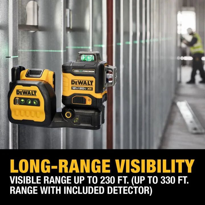 DEWALT 20V MAX* XR 3 x 360 High Precision Green Laser Level - AAA Industrial Supply