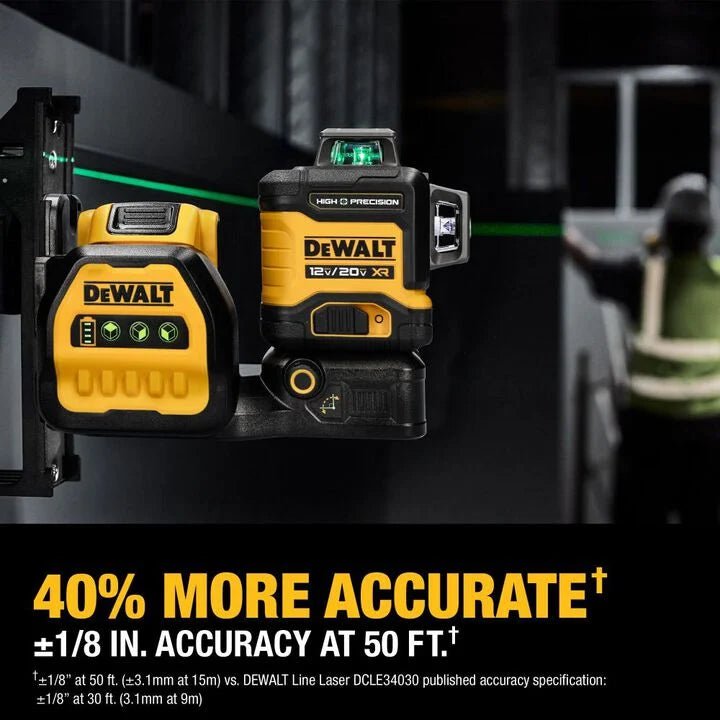 DEWALT 20V MAX* XR 3 x 360 High Precision Green Laser Level - AAA Industrial Supply