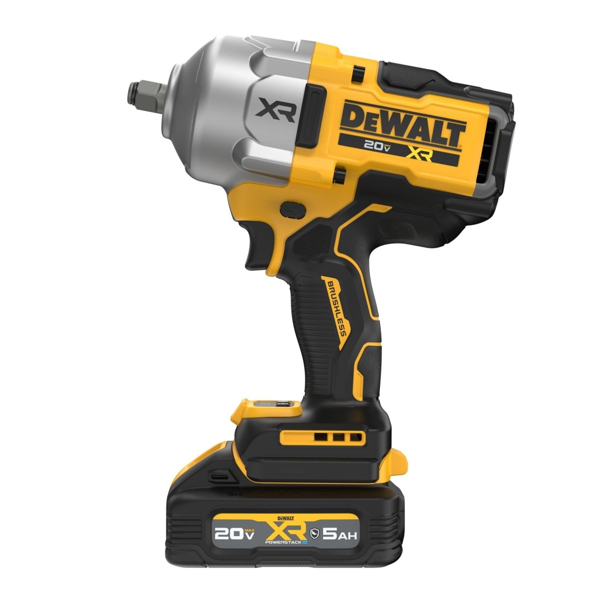 Dewalt 20V Max* Xr Brushless Cordless 1/2 In. High Torque Impact Wrench With Hog Ring Anvil Kit With Xr Powerstack - AAA Industrial Supply