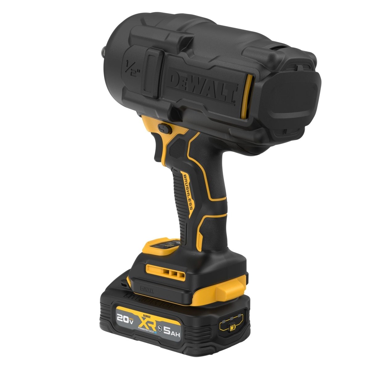 Dewalt 20V Max* Xr Brushless Cordless 1/2 In. High Torque Impact Wrench With Hog Ring Anvil Kit With Xr Powerstack - AAA Industrial Supply