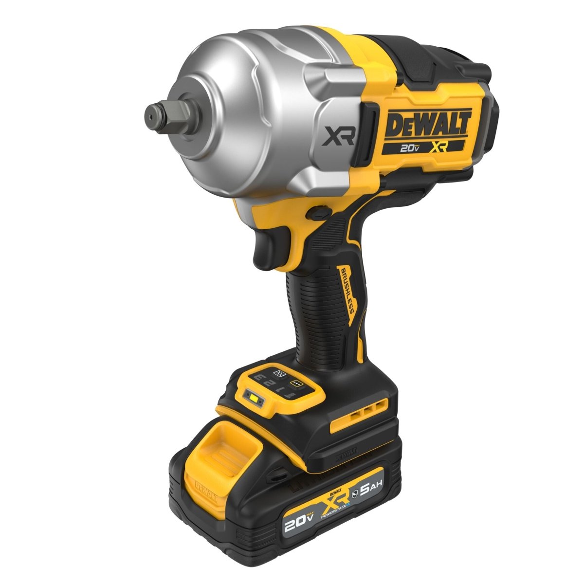 Dewalt 20V Max* Xr Brushless Cordless 1/2 In. High Torque Impact Wrench With Hog Ring Anvil Kit With Xr Powerstack - AAA Industrial Supply