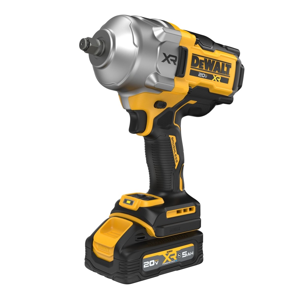 Dewalt 20V Max* Xr Brushless Cordless 1/2 In. High Torque Impact Wrench With Hog Ring Anvil Kit With Xr Powerstack - AAA Industrial Supply