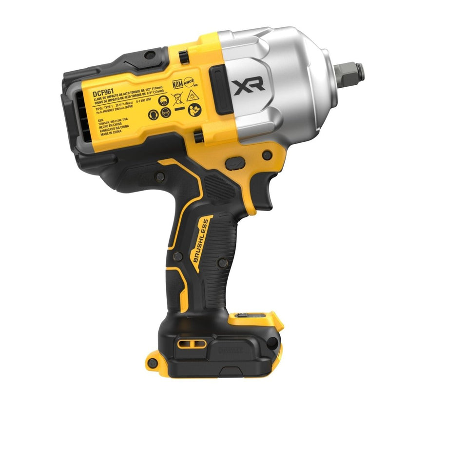 Dewalt 20V Max* Xr Brushless Cordless 1/2 In. High Torque Impact Wrench With Hog Ring Anvil (Tool Only) - AAA Industrial Supply