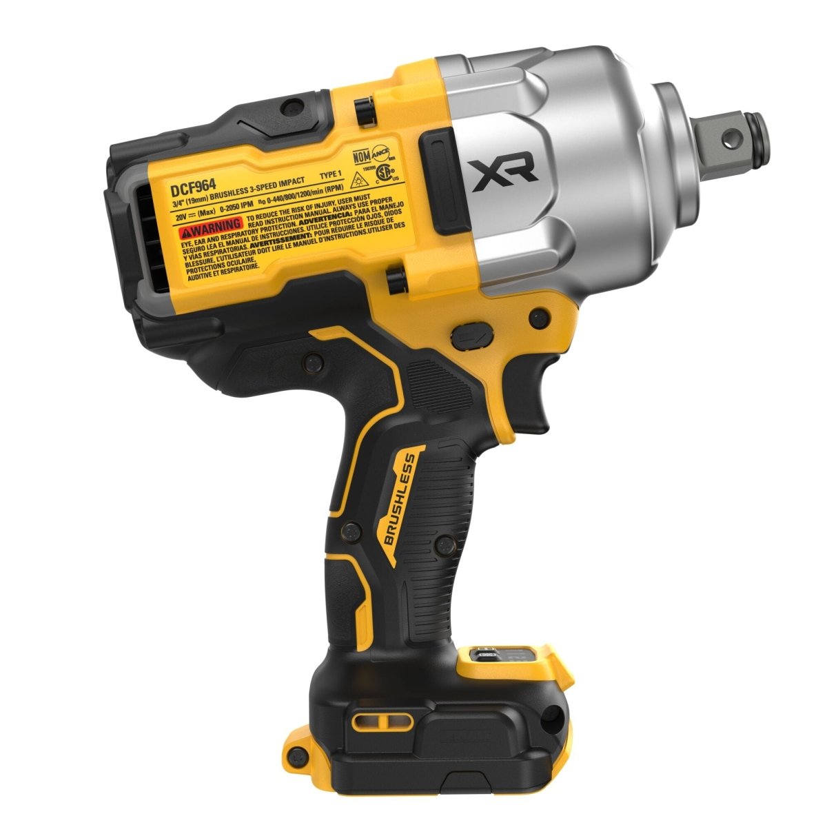 Dewalt 20V Max* Xr Brushless Cordless 3/4 In. High Torque Impact Wrench With Hog Ring Anvil (Tool Only) - AAA Industrial Supply