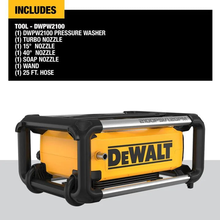 DEWALT 2100 PSI 1.2 GPM Electric Cold Water Pressure Washer with 4 Spray Nozzles
