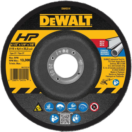 Dewalt 4 - 1/2X1/4 Metal Gp (Blk) Dw4514 - AAA Industrial Supply