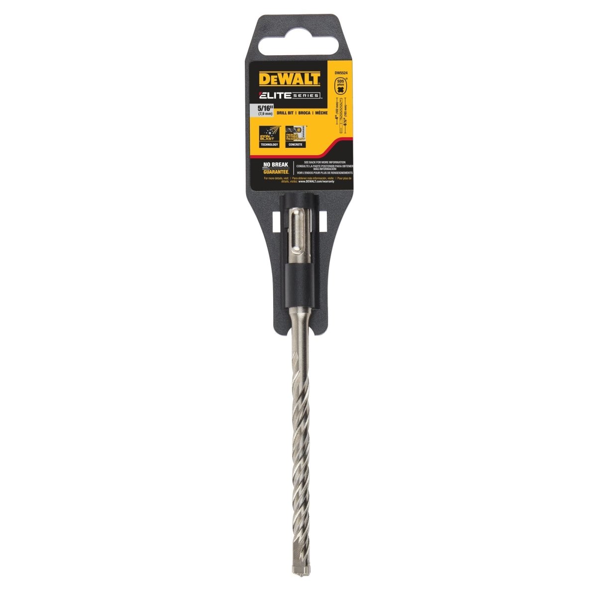 Dewalt 5/16 - Inch By 4 - Inch By 6 - 1/2 - Inch Solid Rock Carbidesds+ - AAA Industrial Supply