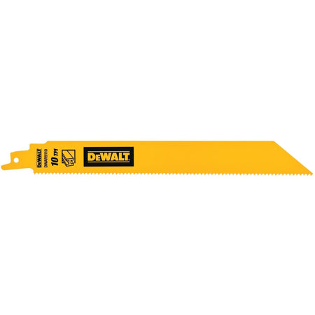 Dewalt 9 In Bi - Metal Reciprocating Saw Blade 10 Tpi (5 Pack) - AAA Industrial Supply