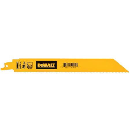 Dewalt 9 In Bi - Metal Reciprocating Saw Blade 10 Tpi (5 Pack) - AAA Industrial Supply