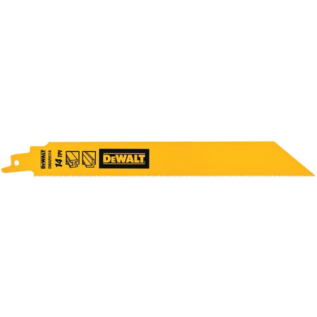 Dewalt 9 In Bi - Metal Reciprocating Saw Blade 14 Tpi (5 Pack) - AAA Industrial Supply