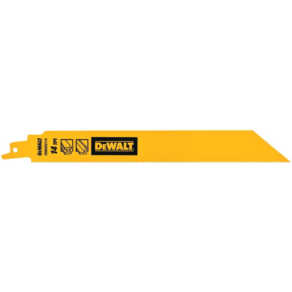 Dewalt 9 In Bi - Metal Reciprocating Saw Blade 14 Tpi (5 Pack) - AAA Industrial Supply