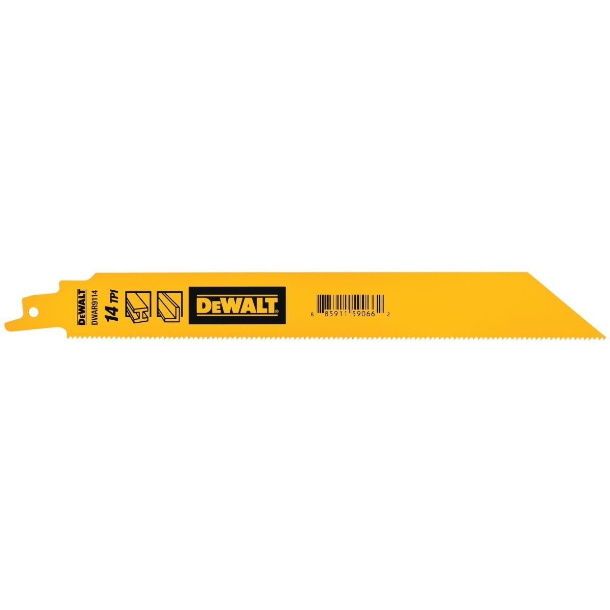 Dewalt 9 In Bi - Metal Reciprocating Saw Blade 14 Tpi (5 Pack) - AAA Industrial Supply
