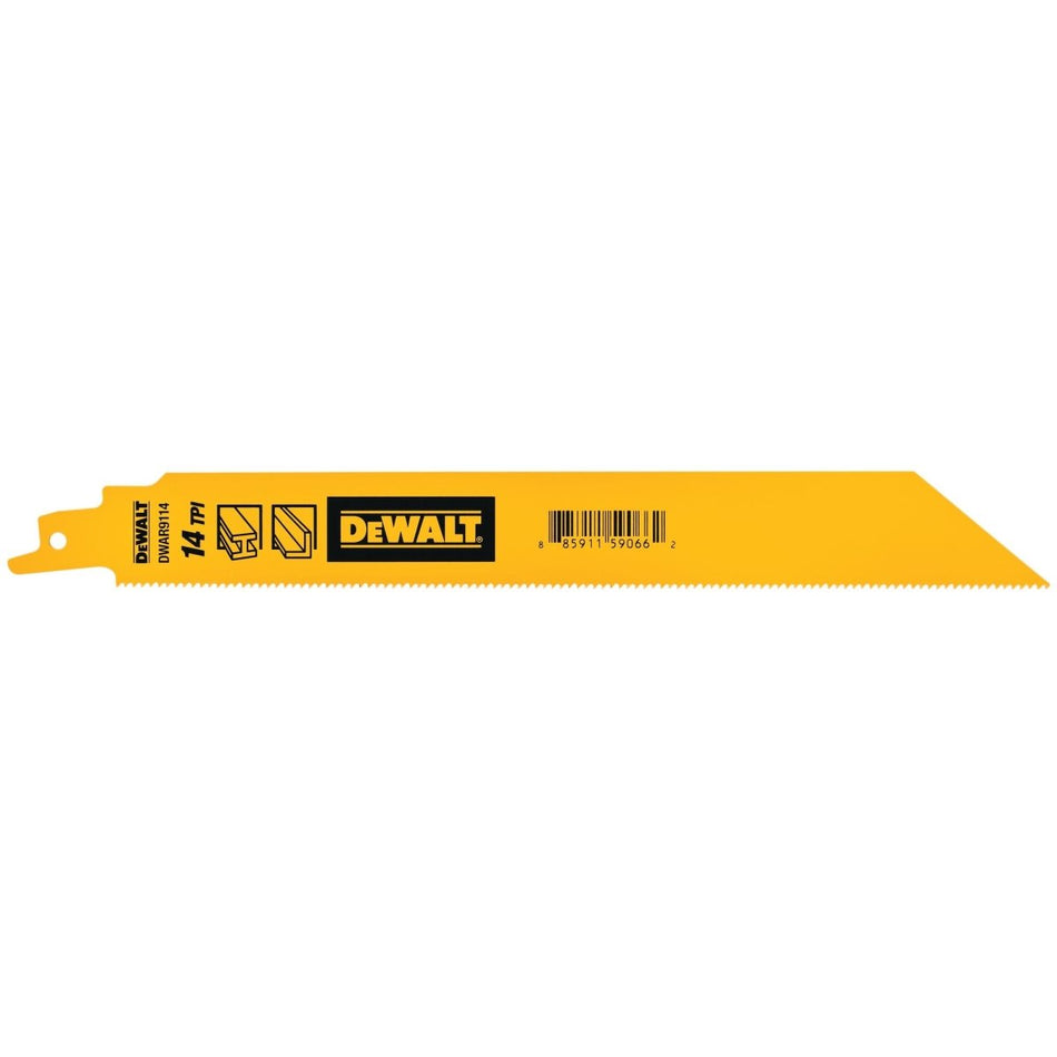 Dewalt 9 In Bi - Metal Reciprocating Saw Blade 14 Tpi (5 Pack) - AAA Industrial Supply