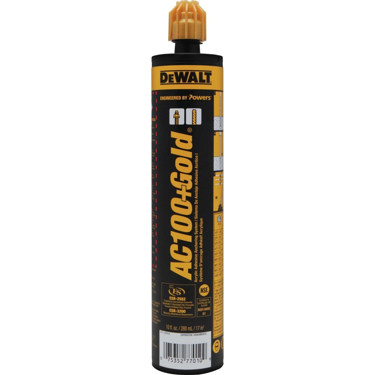 Dewalt Ac100+Gold 9.5 Oz (280Ml) Quikshot Qty: 12 - AAA Industrial Supply