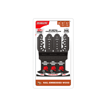Diablo 1 - 3/4" Demo Demon™ Bi - Metal Oscillating Blades for Clean Wood (3 - pk) - AAA Industrial Supply
