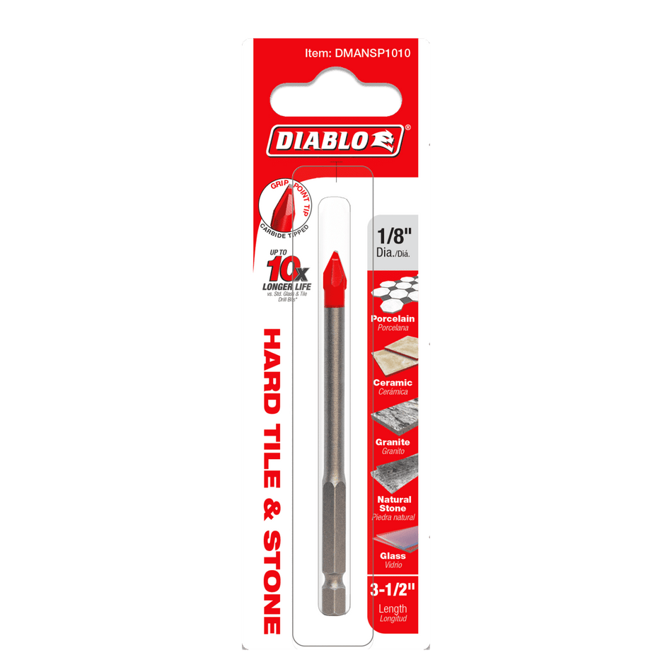 Diablo 1/8" Hard Tile & Stone Carbide Tipped Drill Bit - AAA Industrial Supply