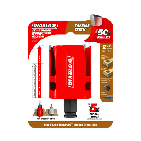 Diablo 2 - 1/8" Demo Demon™ Carbide Teeth Rough - In Hole Saw - AAA Industrial Supply