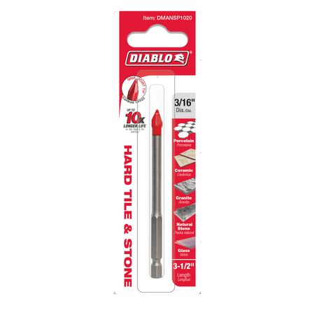 Diablo 3/16" Hard Tile & Stone Carbide Tipped Drill Bit - AAA Industrial Supply