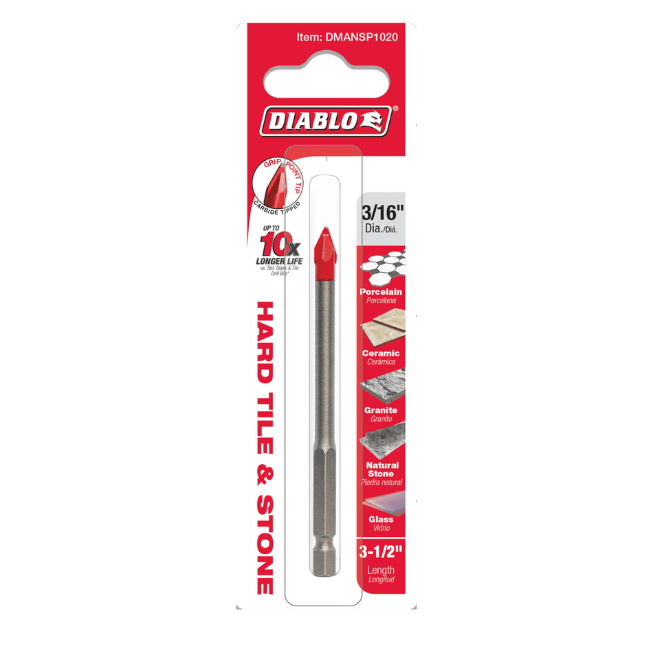 Diablo 3/16" Hard Tile & Stone Carbide Tipped Drill Bit - AAA Industrial Supply