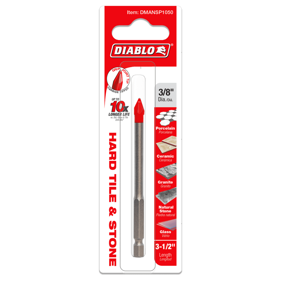 Diablo 3/8" Hard Tile & Stone Carbide Tipped Drill Bit - AAA Industrial Supply