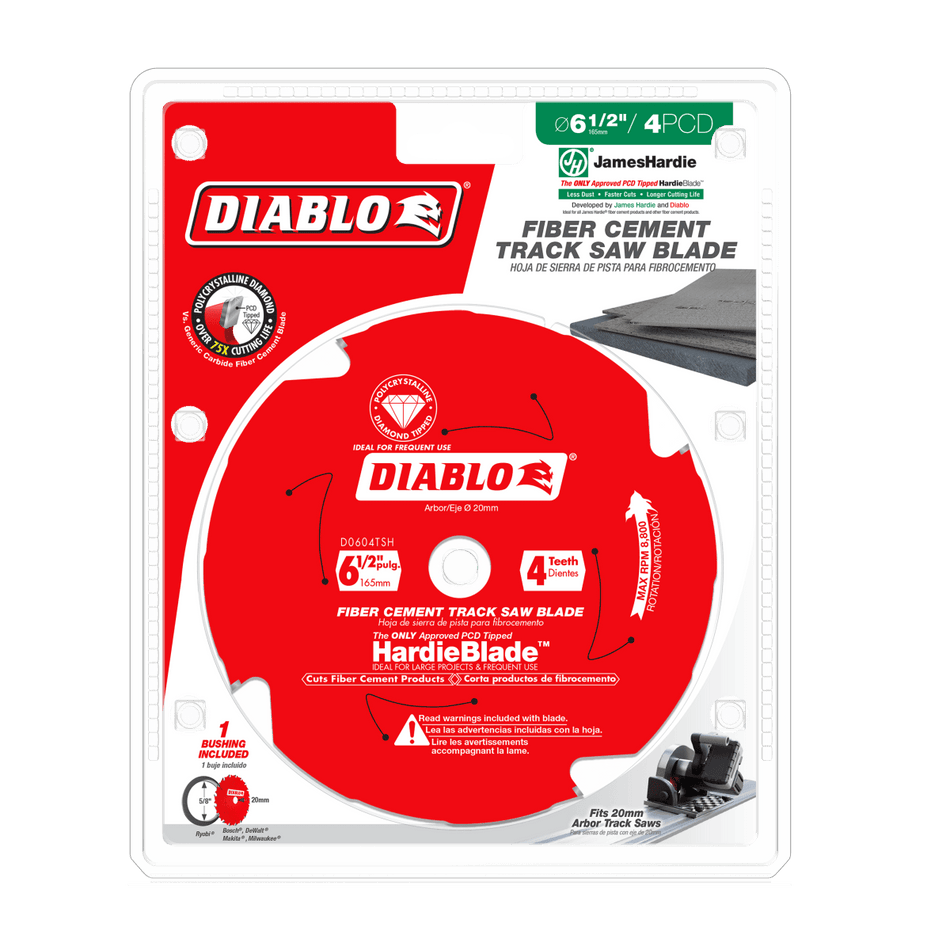 Diablo 6 - 1/2" 4 - Teeth Track Saw Blade for JamesHardie™ and Fiber Cement - AAA Industrial Supply