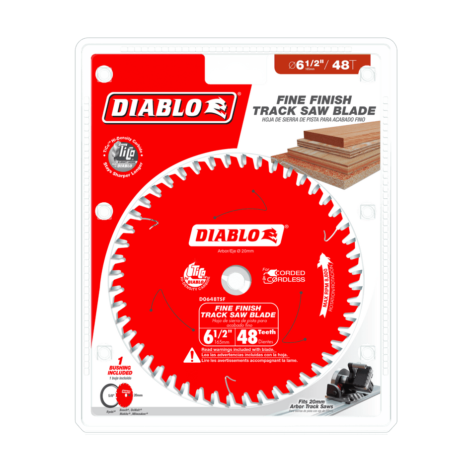 Diablo 6 - 1/2" x 48 - Teeth Track Saw Blade for Fine Finish and Plywood - AAA Industrial Supply