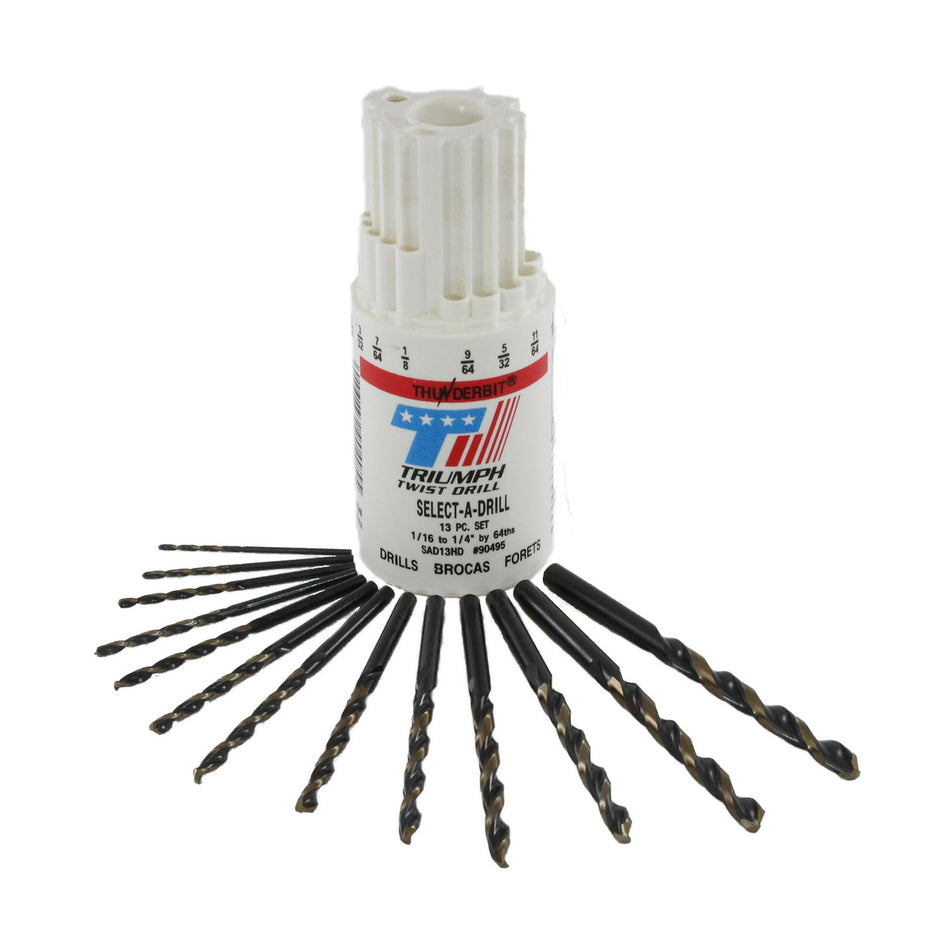 ThunderBit Sets Set 13 Piece HSS Black & Bronze Oxide 1/6"-1/4" by 64ths
