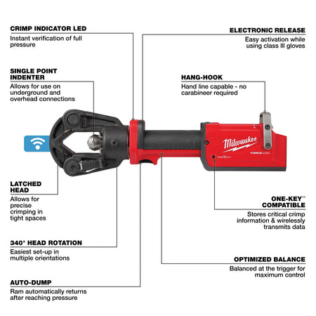 Milwaukee M18™ FORCE LOGIC™ 11T Dieless Latched Linear Utility Crimper
