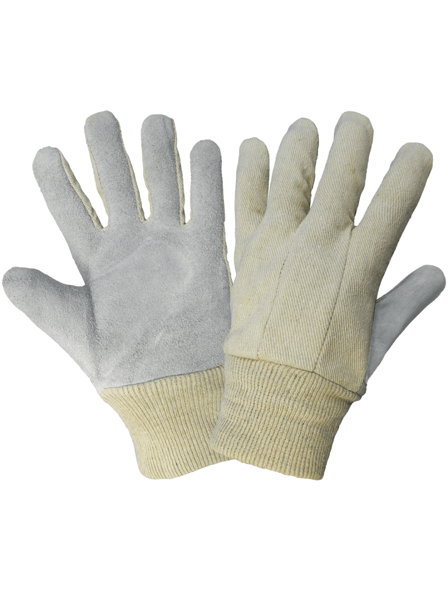 Economy Cowhide Leather Palm Gloves with Canvas Shell - 2300KW - L - AAA Industrial Supply