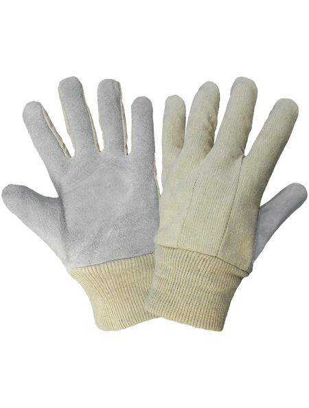 Economy Cowhide Leather Palm Gloves with Canvas Shell - 2300KW - L - AAA Industrial Supply