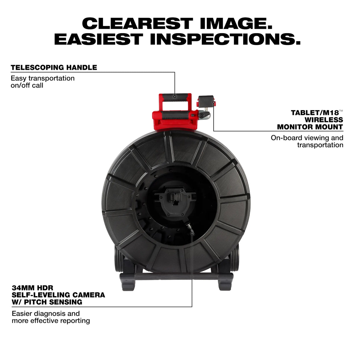 Milwaukee 325’ Stiff Modular Pipeline Inspection Reel
