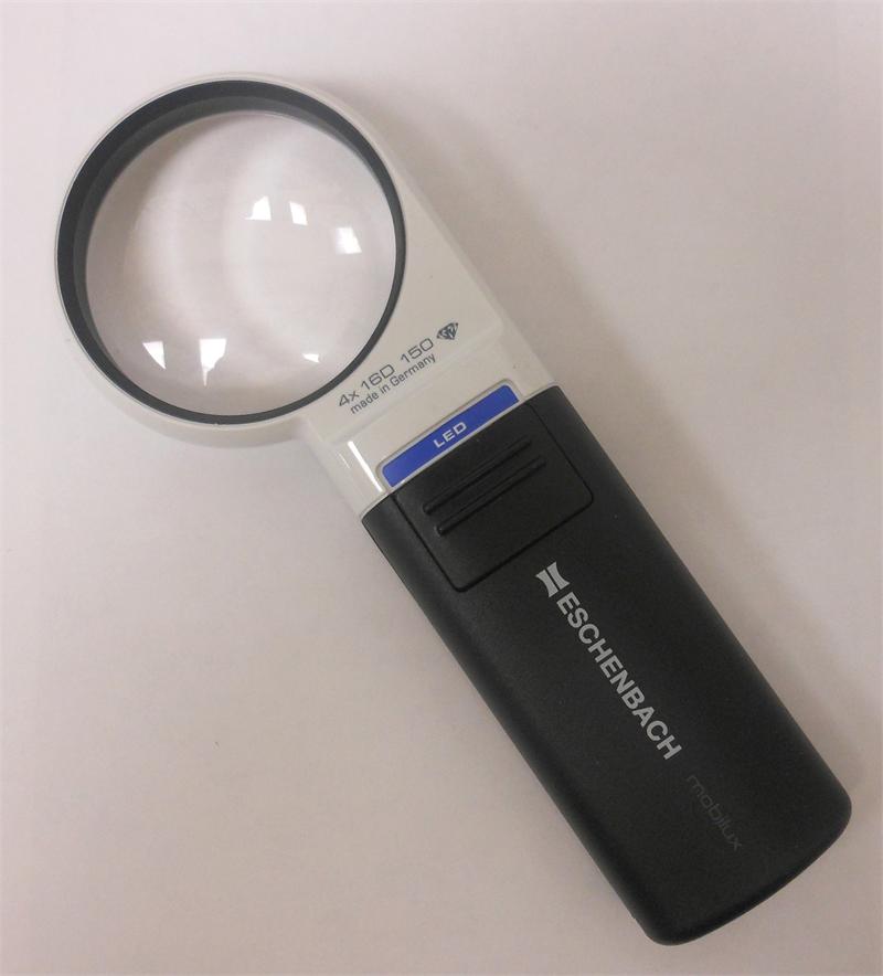 Eschenbach 1511 - 41 Hand Held Illuminated Magnifier Mobilux LED 4x - AAA Industrial Supply