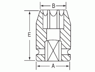 1/4" Drive x E12 External Star Impact Socket