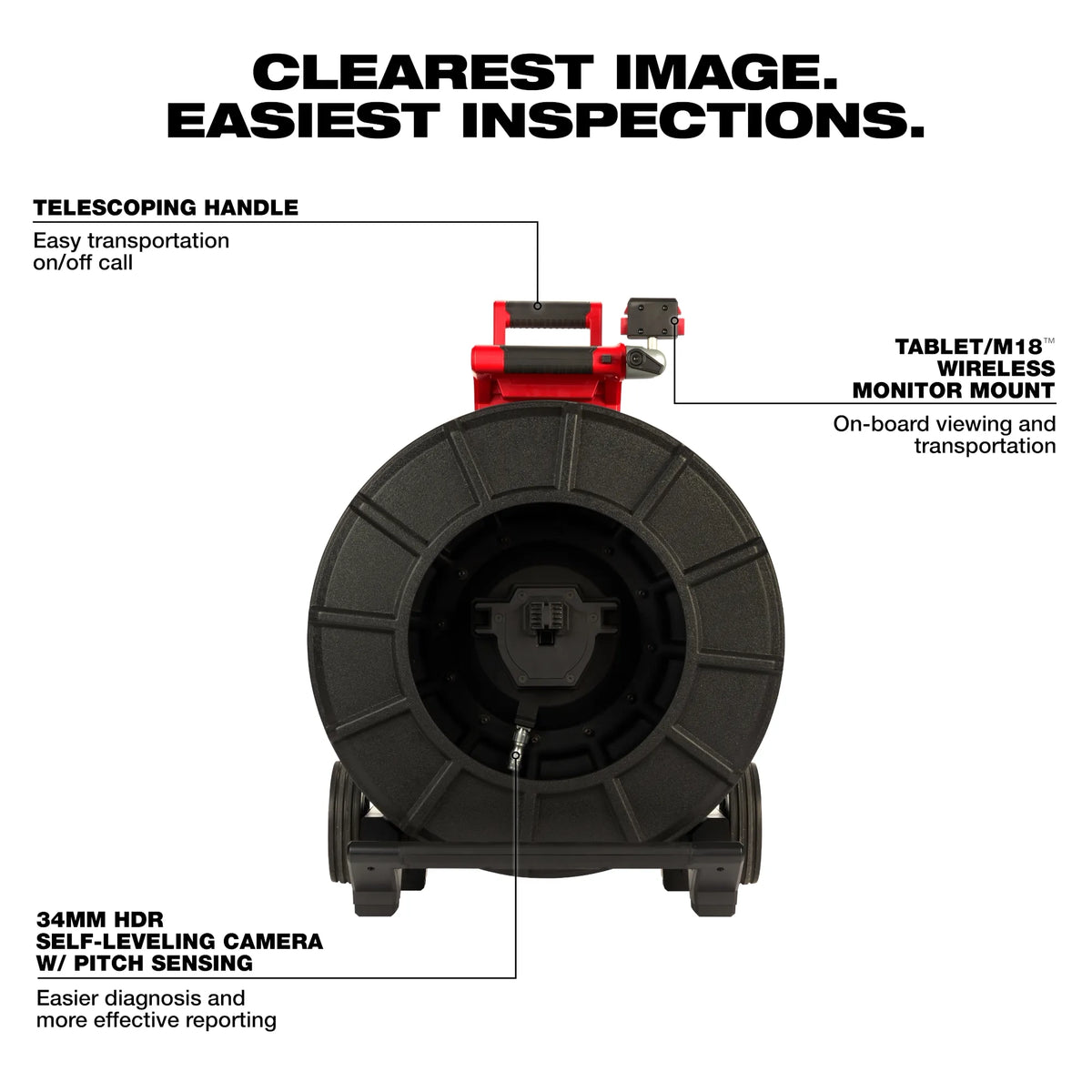 Milwaukee 200’ Stiff Modular Pipeline Inspection Reel
