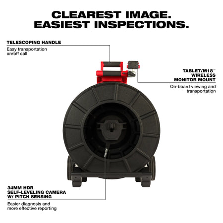 Milwaukee 200’ Stiff Modular Pipeline Inspection Reel