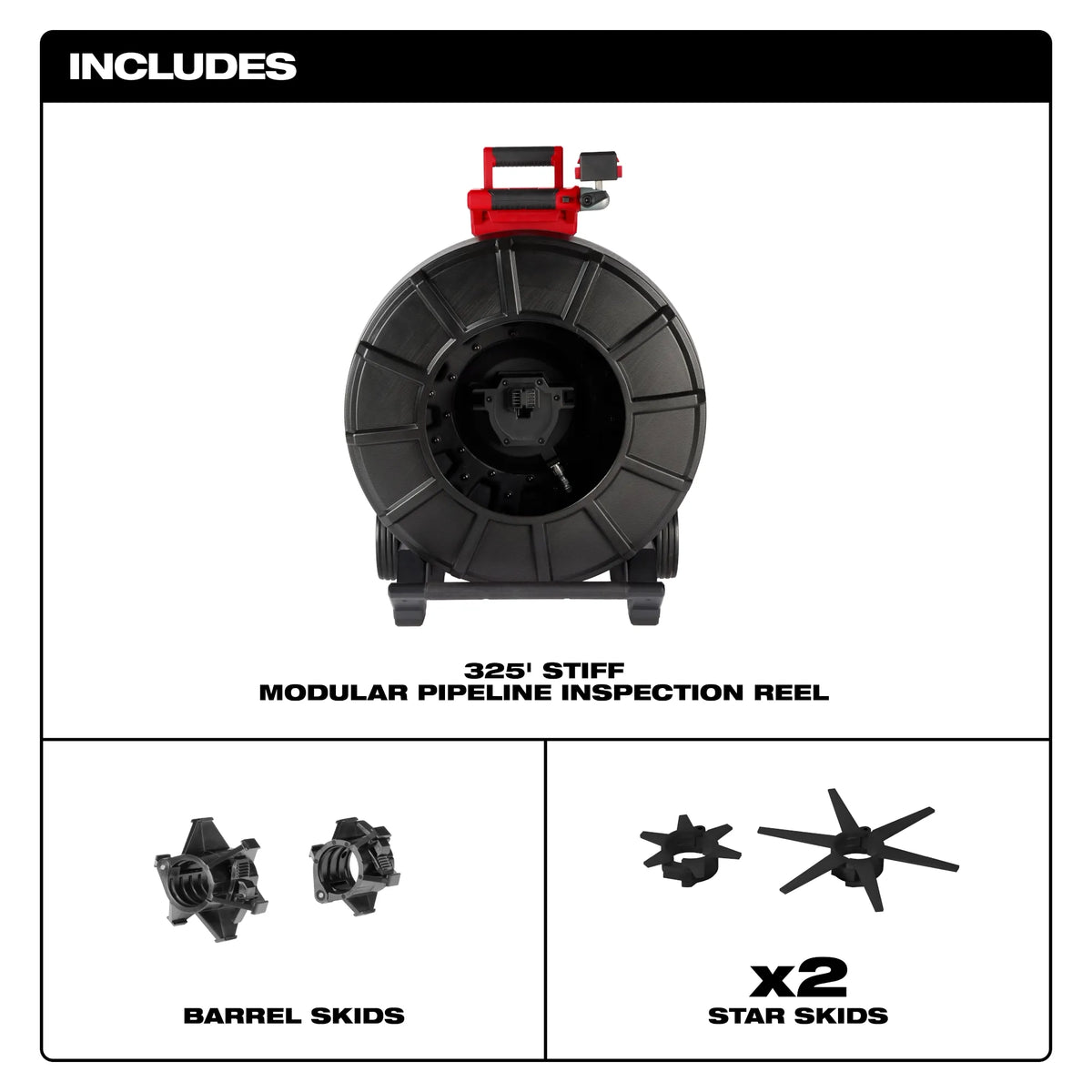 Milwaukee 325’ Stiff Modular Pipeline Inspection Reel
