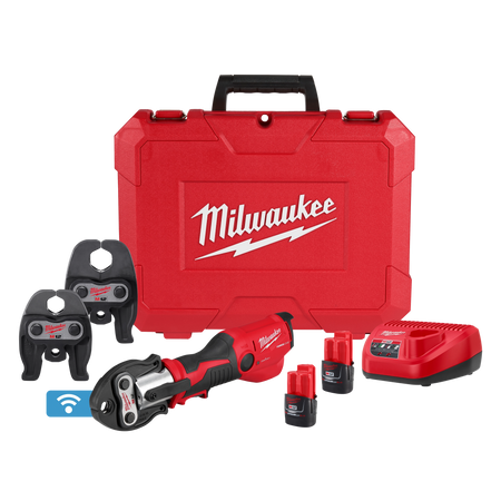 Milwaukee M12™ FORCE LOGIC™ Press Tool Kit w/ ONE‑KEY™ with 1/2" – 1" CTS‑V Jaws