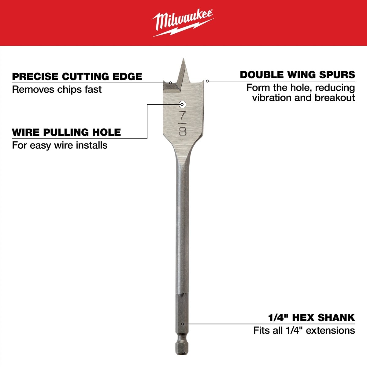 Flat Boring Bit 3/8" x 6" - AAA Industrial Supply