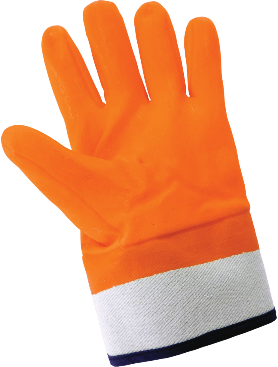 FrogWear® Cold Protection High - Visibility Insulated Double - Coated PVC Waterproof Chemical Gloves with Cut, Abrasion, and Puncture Resistance - 880 - SC - AAA Industrial Supply