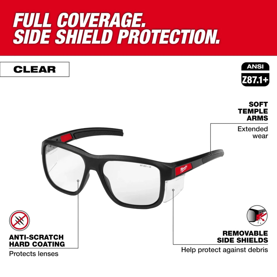 Full Frame Safety Glasses with Removable Side Shields – Clear Anti-Scratch Lenses - AAA Industrial Supply